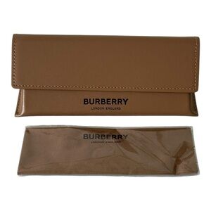 Burberry Leather Glasses Case With Cleaning Cloth